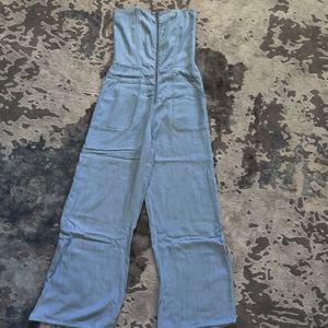 Rachel Roy strapless denim jumpsuit